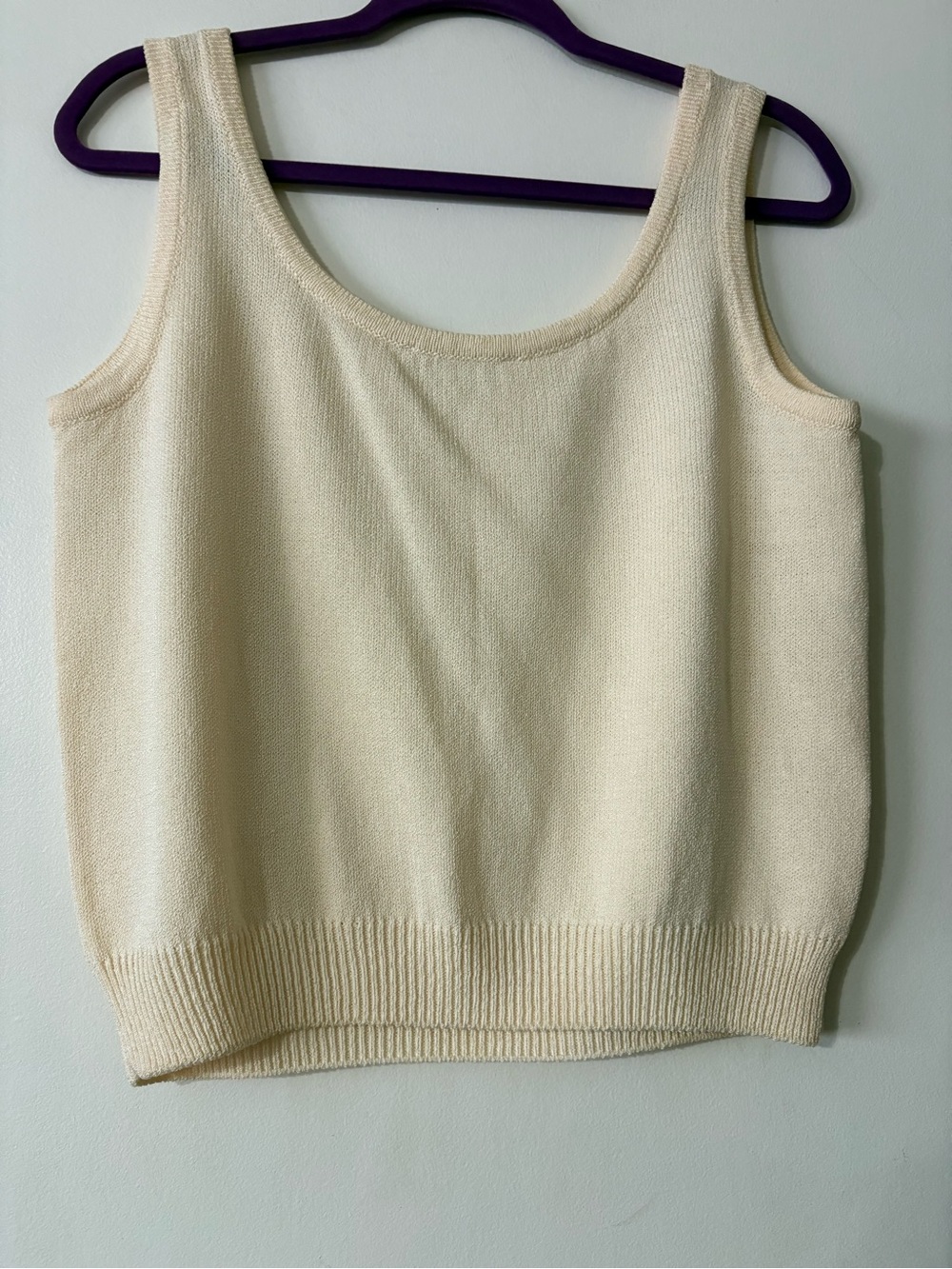 St. John Basics Santana Knit tank top in ivory size M